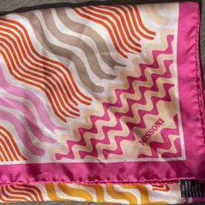 MISSONI pink Silk zig zag multicolor pattern wrap scarf